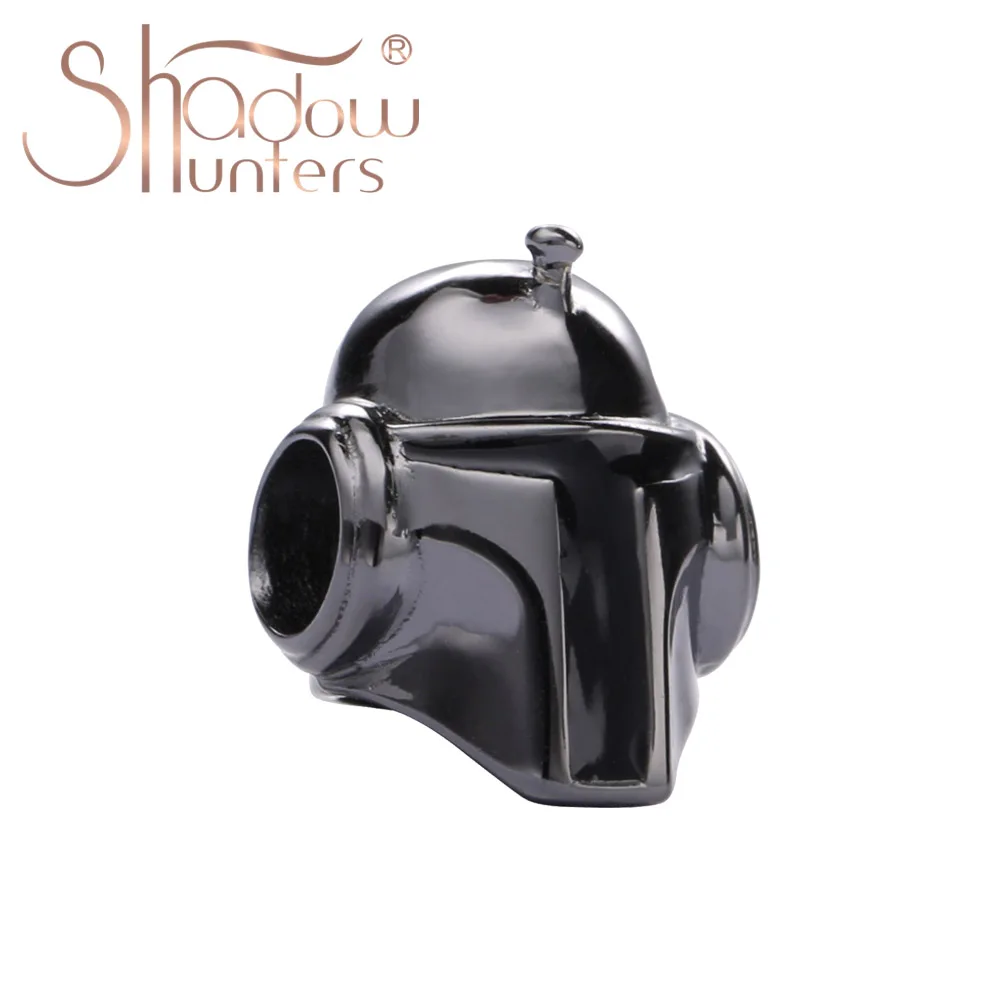

SHADOWHUNTERS 925 Sterling Silver Beads Black Gold Warrior Helmet Charm For Peace And Justice Christmas Gifts For Man Bracelets