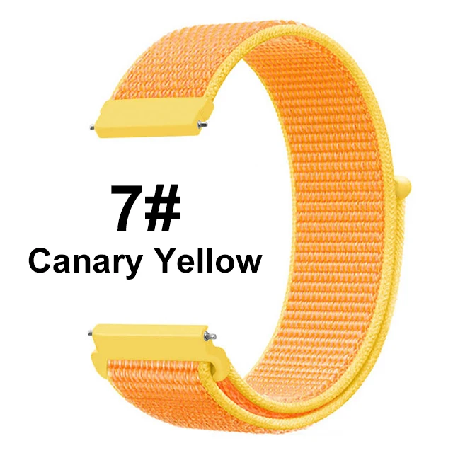 Canary Yellow UEBN 20 мм 22 мм нейлоновый спортивный ремешок для Garmin Vivoactive 3 4 Venu/GarminMove/Forerunner 245 645 ремешок для наручных часов - Цвет ремешка: Canary Yellow