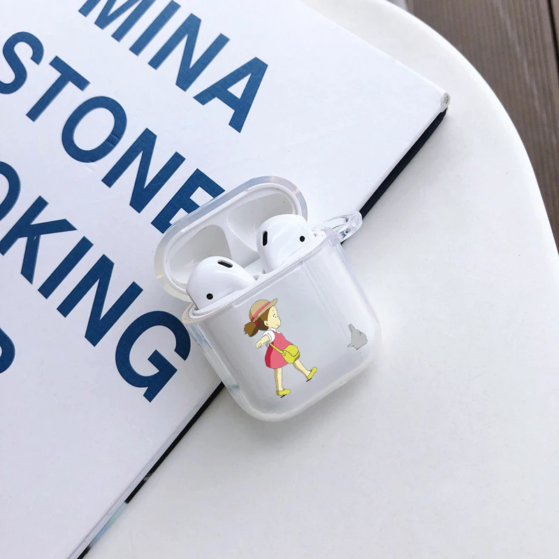 Японский мультяшный чехол Ghibli Miyazaki Totoro для Airpods 2 1 прозрачный силиконовый мягкий