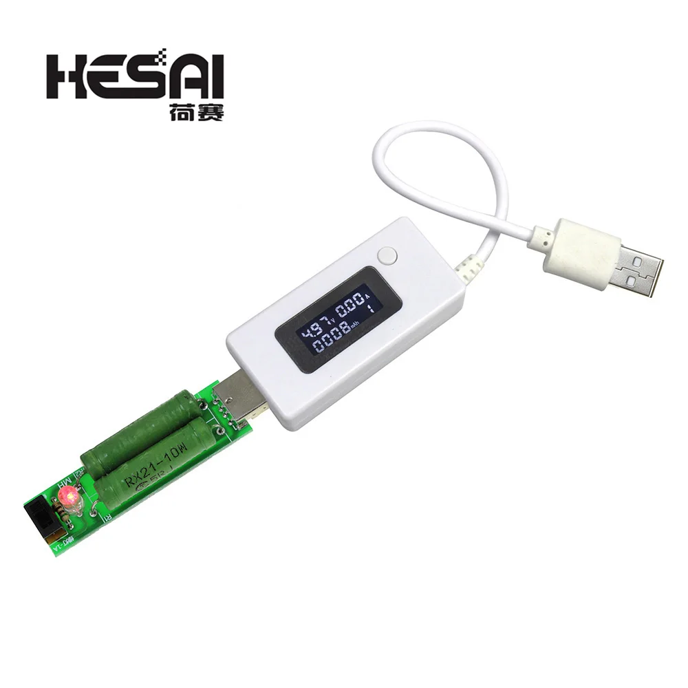 

Micro LCD USB Charger Battery Capacity Voltage Current Tester Meter Detector+USB Mini Discharge Load Resistor 2A/1A With Switch