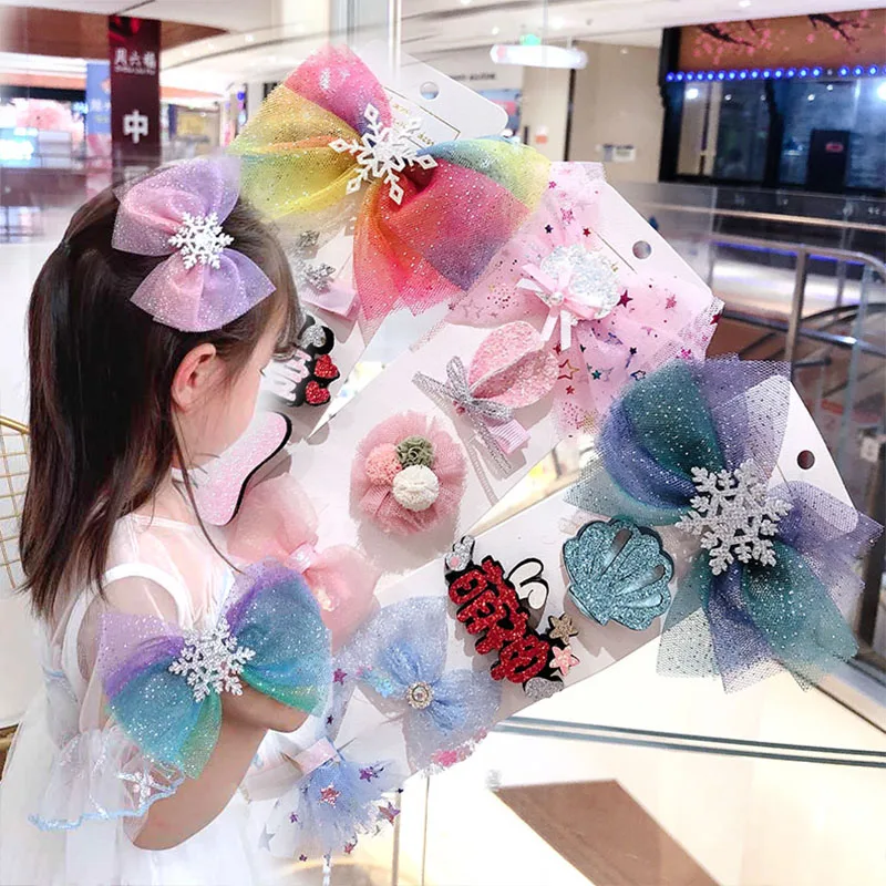 

5 шт./1 комплект, заколки для волос с большим бантом