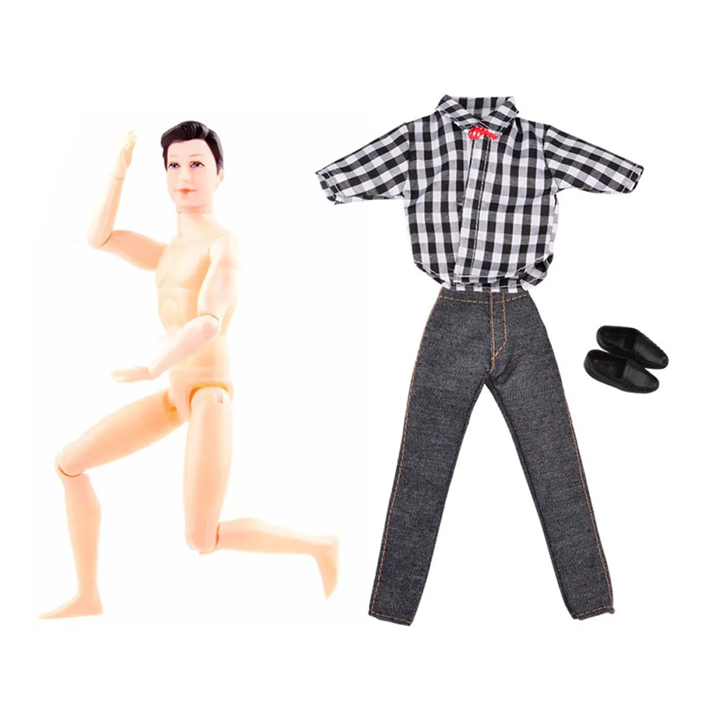 Кукла для мальчика повседневная одежда клетчатая кукла куртка штаны костюм