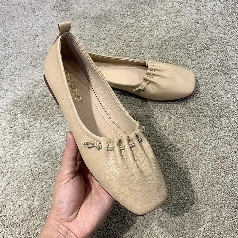 

Женские туфли-оксфорды из натуральной кожи, без застежки, на плоской подошве