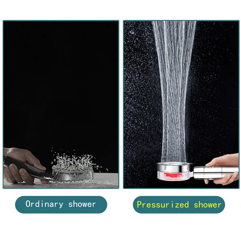 

High Pressure Water Saving Spray Shower Head 360 Rotated Rainfall Shower Head Bathroom Hand-held Pressurized Massage Shower Head