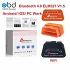 Автомобильный диагностический сканер Aermotor ELM327 Bluetooth 4,0 Elm327 WIFI OBD2 V1.5 ELM 327 Bluetooth 4 OBDII 1,5 для IOS Android ПК