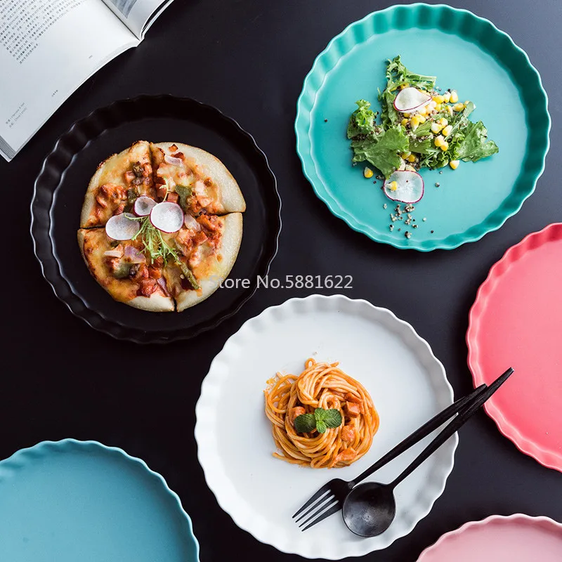 Круглый керамический десерт в скандинавском стиле 10 дюймов тарелка для торта