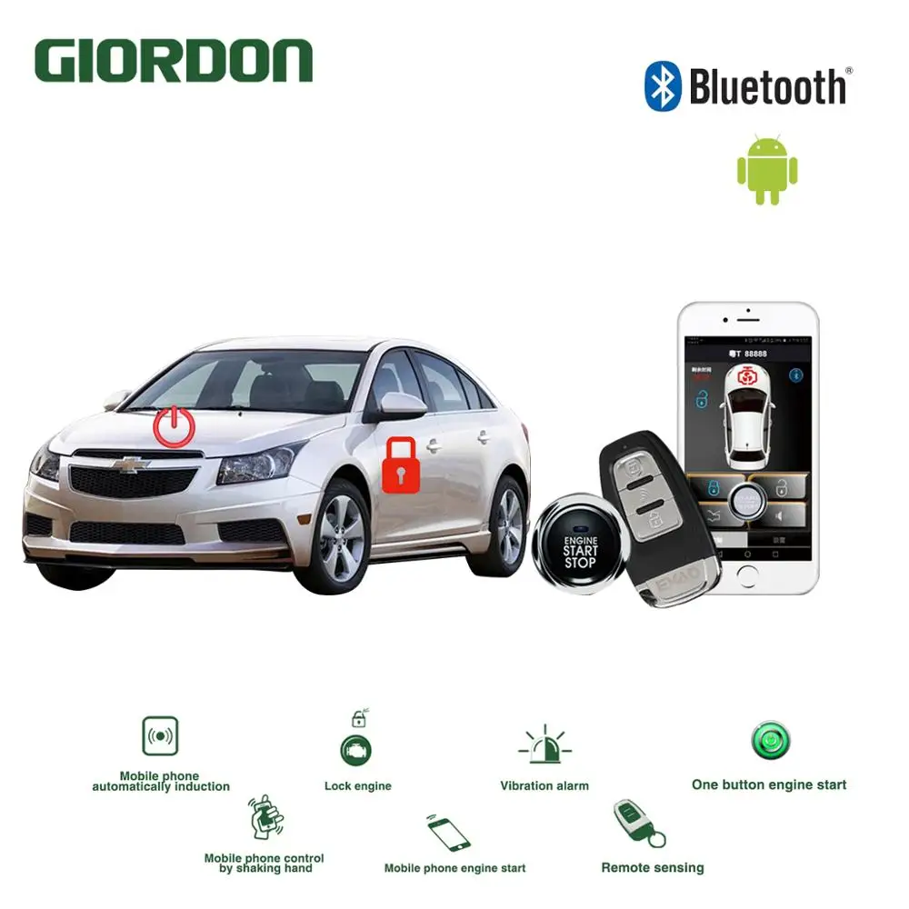 Universal Keyless Entry PKE Comfort System Android APP Phone Car Alarm Boost Remote Start Engine Chevrolet | Автомобили и