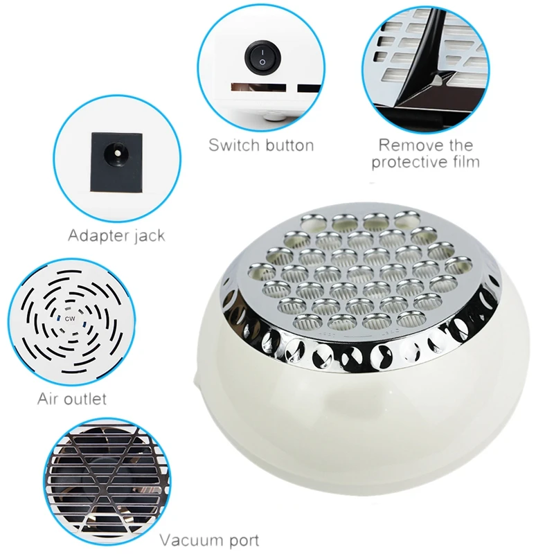 60 Вт турбинный пылесос для ногтей маникюра низкий уровень шума пылеуловитель