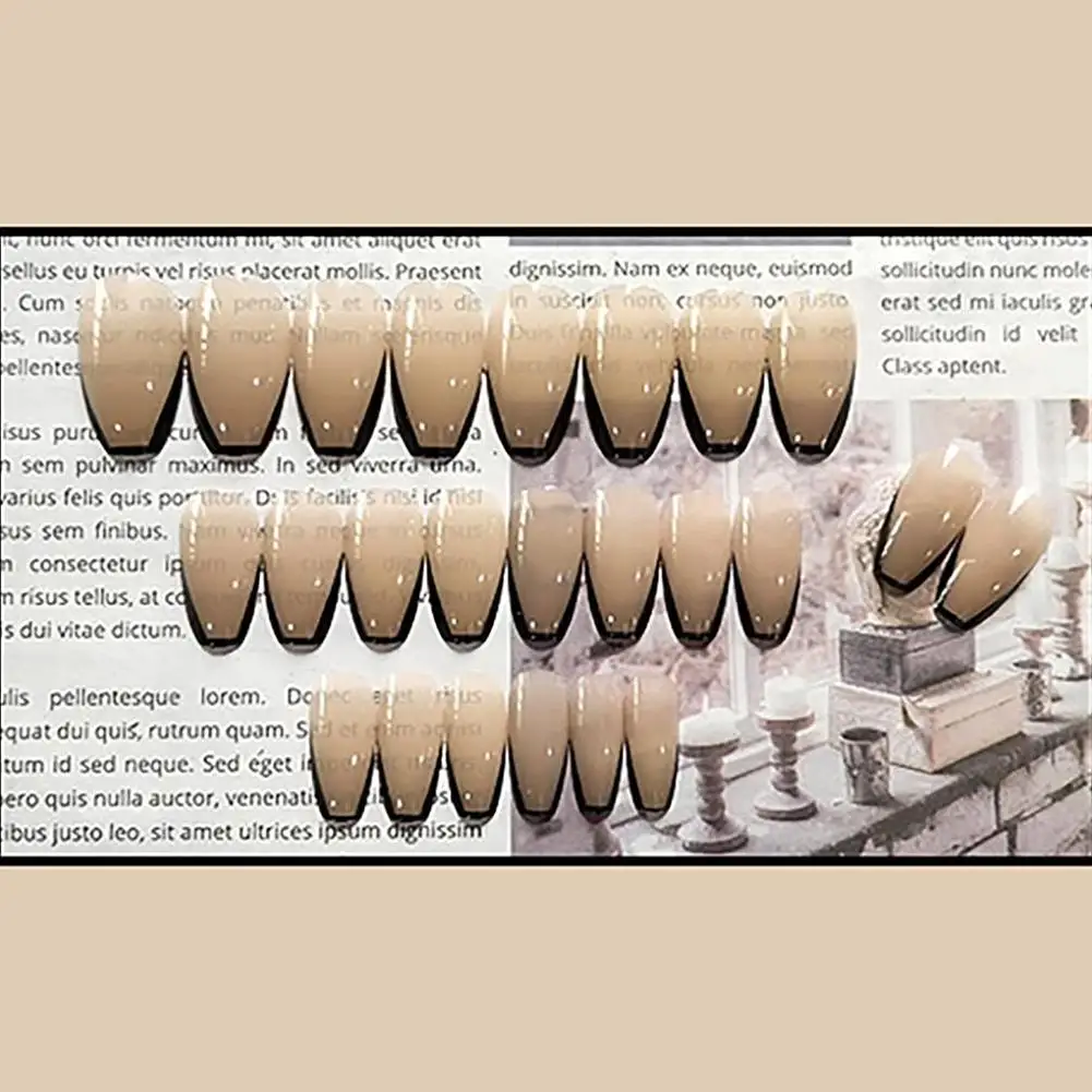 Накладные ногти для французского маникюра Обнаженная черная балетная одежда