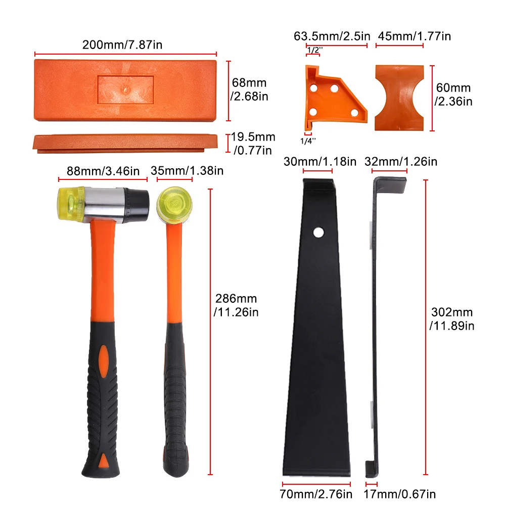 

Home Wood Flooring Installation Kit With Spacers Tapping Block High-strength Laminate Floor Installation Tool Set