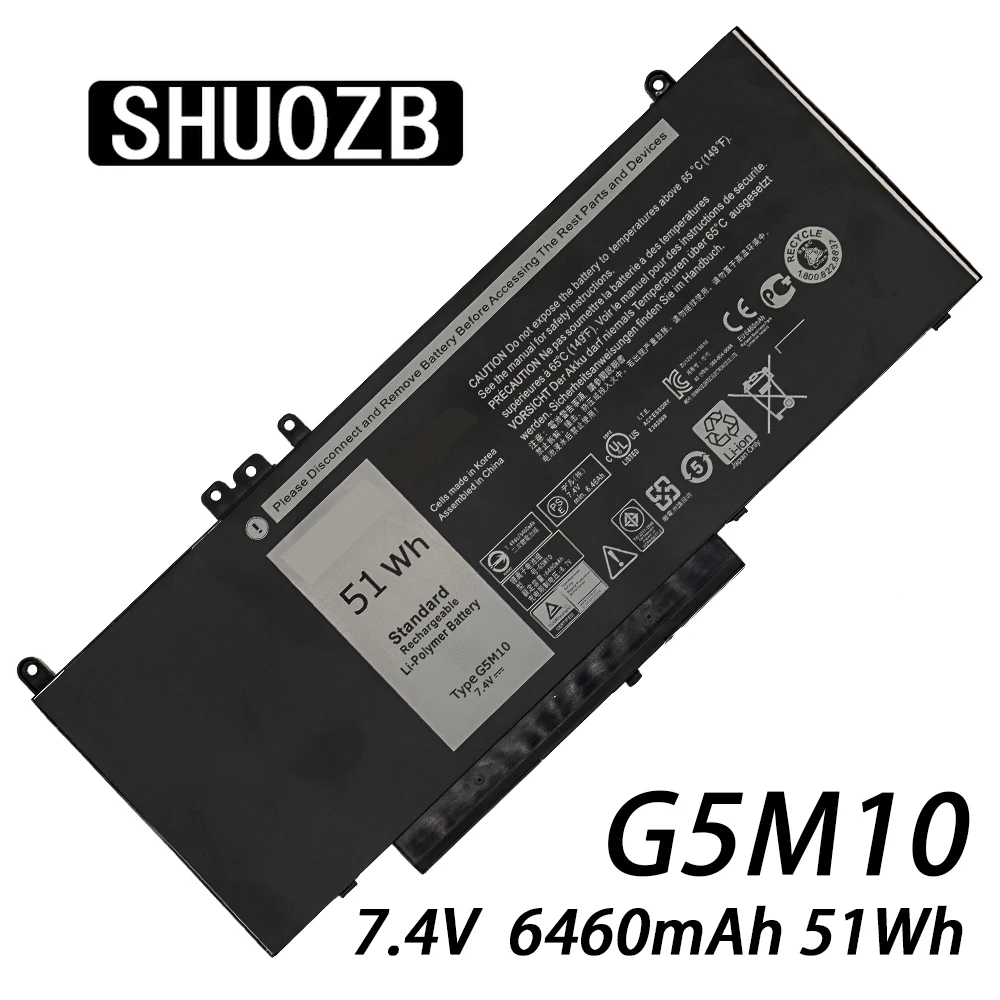 Аккумулятор G5M10 для ноутбука DELL Latitude E5250 E5450 E5470 E5550 E5570 8V5GX R9XM9 WYJC2 1KY05 7 4 V 51wh