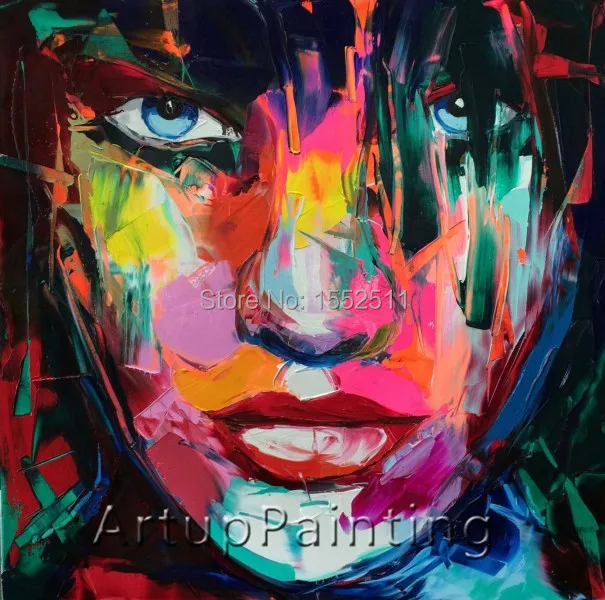 

No Framed Hand Painted Oil Painting On Canvas Wall Art Francoise Nielly Painting Picture For Room Decor Palette Knife Portrait