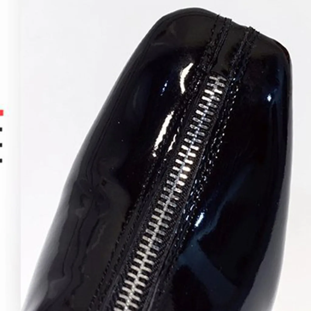 

2019 Middle Zip Women Boots Glossy Vintage Shoes Woman Chic Fashion Ankle Boots Female Botas Zapatos Mujer