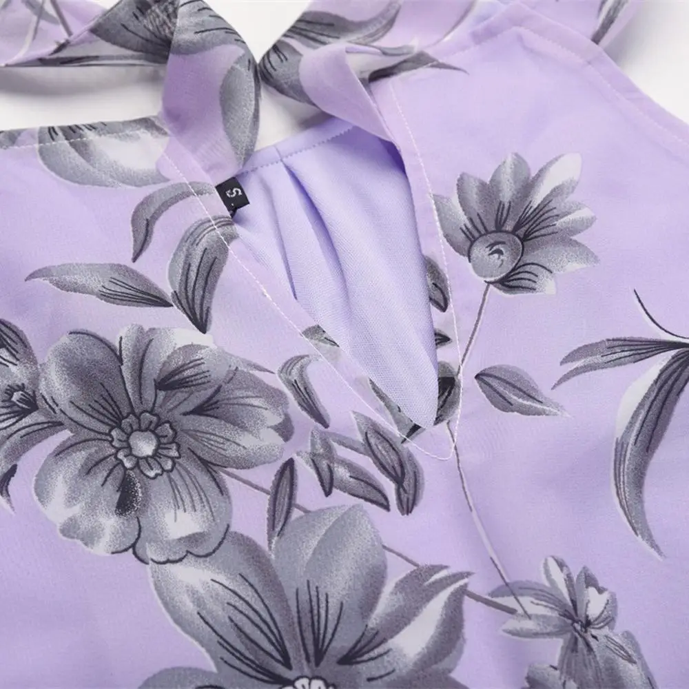 Женское платье в стиле бохо повседневное Шифоновое Платье макси с лямкой на шее и