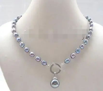 

- 18" 8-9mm natural black baroque freshwater pearl necklace