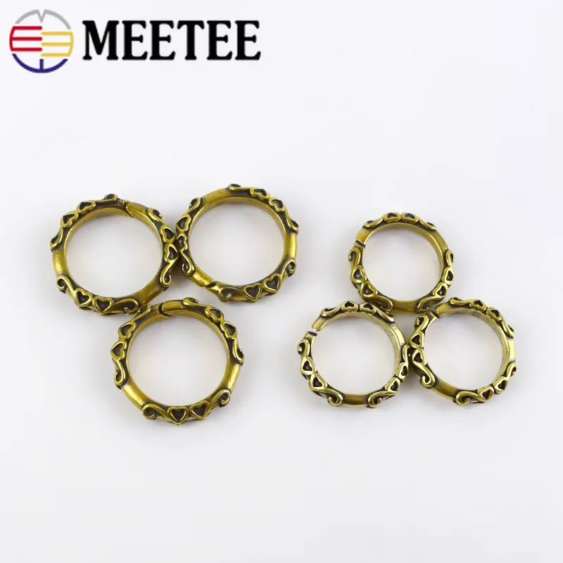 5 шт. латунная пряжка с уплотнительным кольцом винтажный узор кольцо для ключей