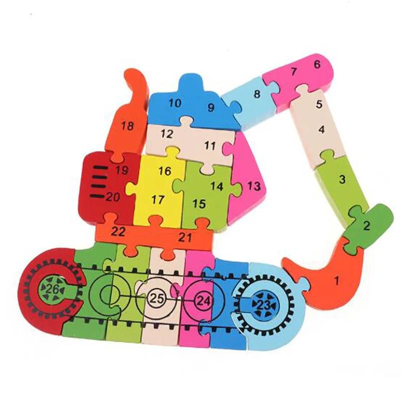 

Children'S Intelligence Toy Baby Children'S Toys High Quality Safety Toy Cognition English Letter Building Wooden Jigsaw Puzzle