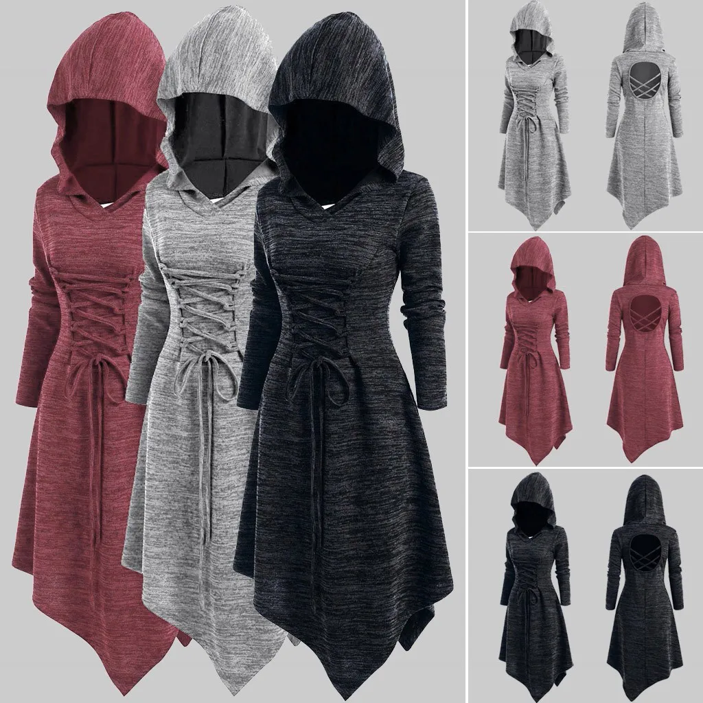 Женское платье Женская Повседневная Толстовка свитшот с капюшоном на плечах