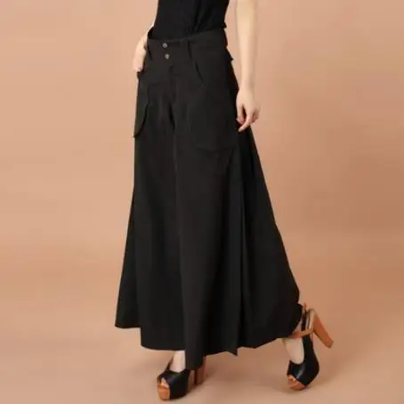 Deporte женские брюки 2019 Женские винтажные широкие эластичная высокая талия