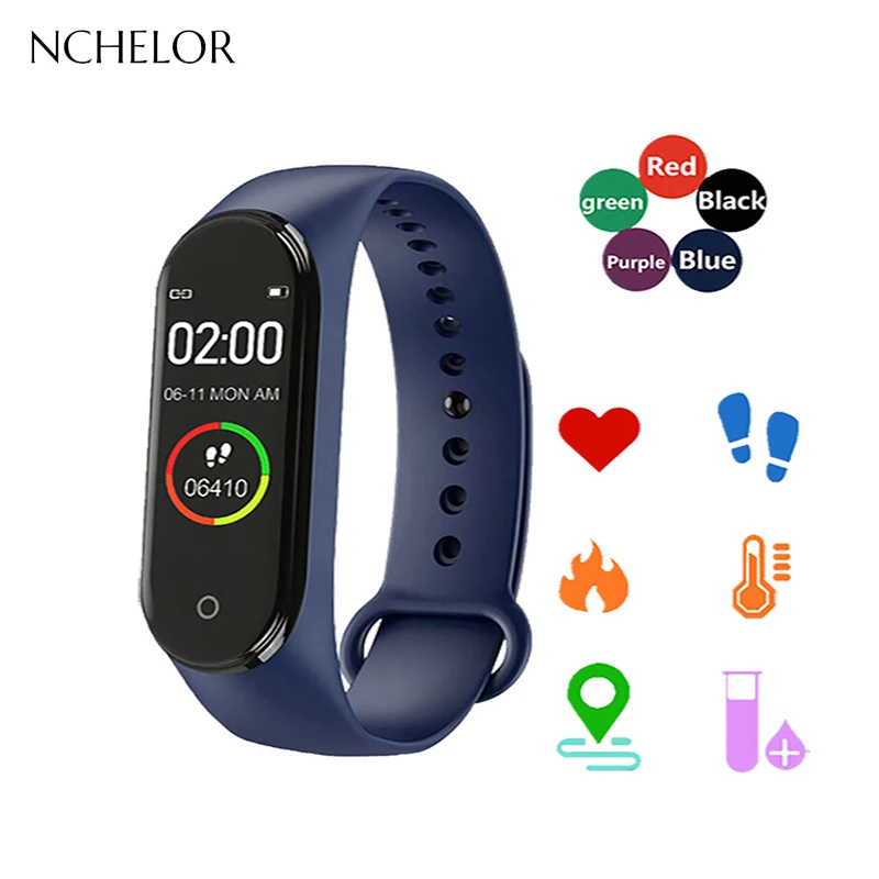 M4 мужские спортивные часы цифровой браслет фитнес водонепроницаемый двубортный