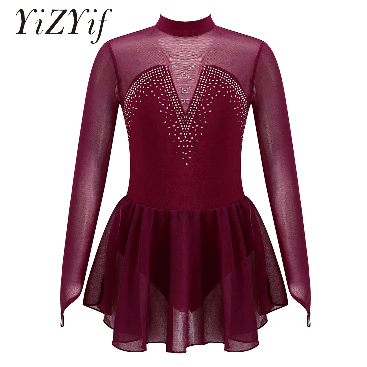 Kids Teens Ballet Gymnastics Leotard Dress Sparkly Rhinestone Tulle Figure Ice Skating Roller Girls Dance Wear | Тематическая