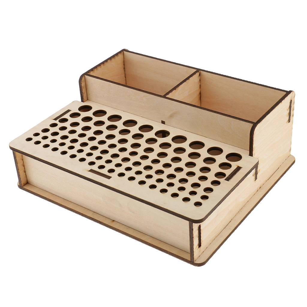 Необработанный деревянный ящик для хранения кожевенного ремесла инструменты