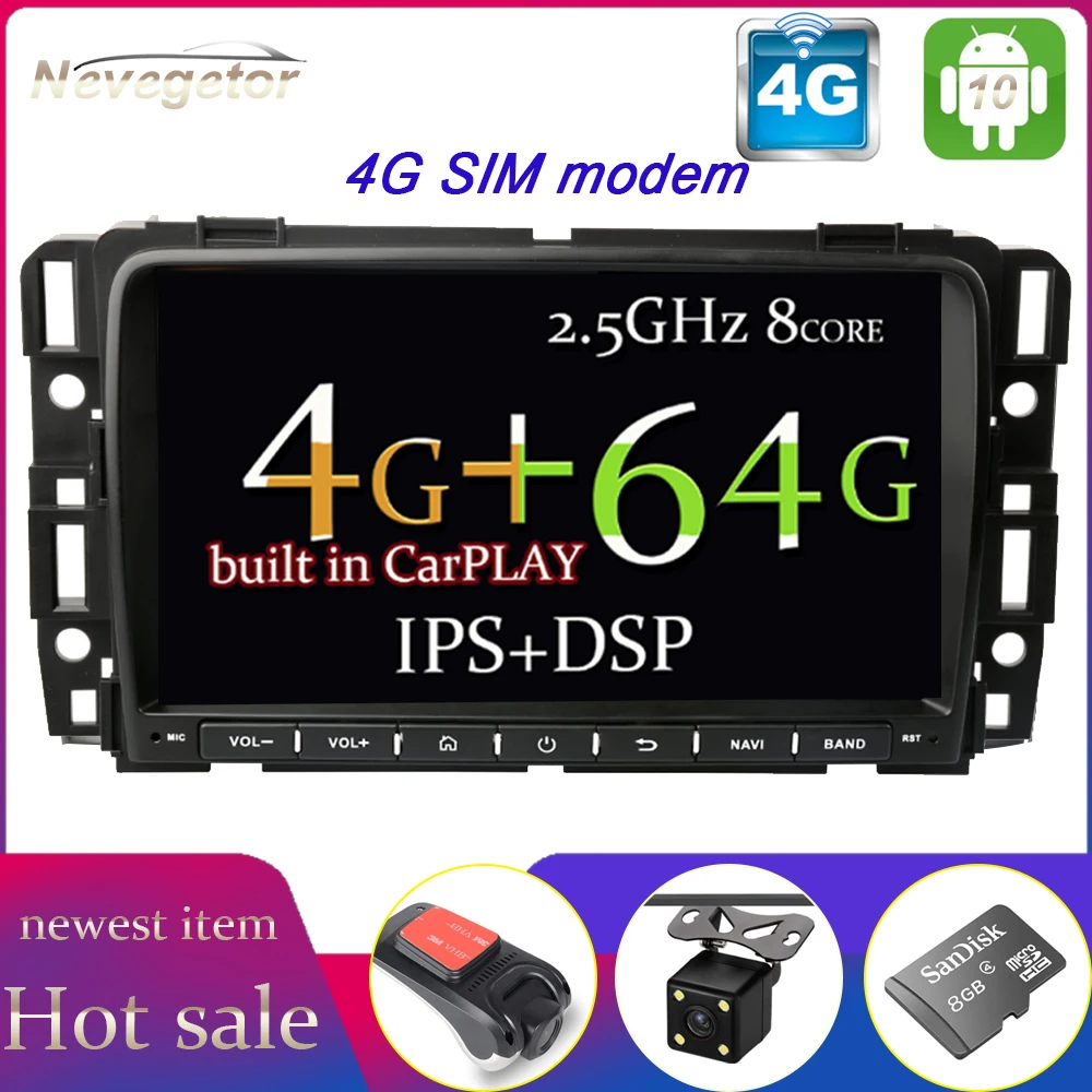 4 Гб + 64 ГБ Android 10 0 автомобильный DVD плеер GPS Радио Для Chevrolet Equinox HHR Impala Monte Tahoe Silverado