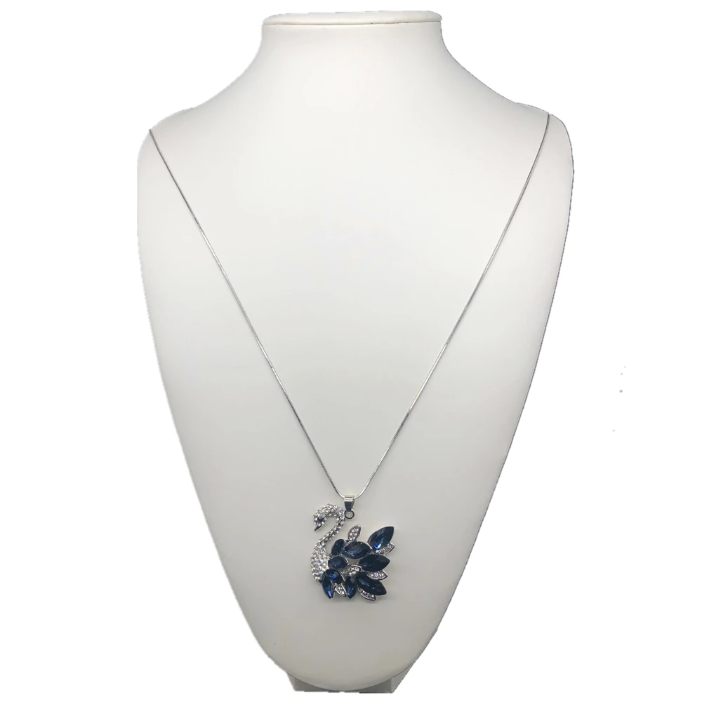 4-White.Blue SUMENG Новая мода Элегантный свитер цепь Длинный Кристалл снег подвеска в виде капли воды аксессуары Длинное украшение ожерелье ювелирные изделия - Окраска металла: 4-White.Blue