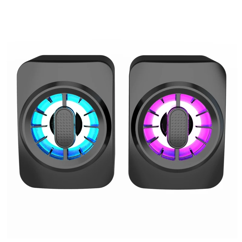 A1 USB Проводная Компьютерные колонки стерео сабвуфер Красочный Светодиодный