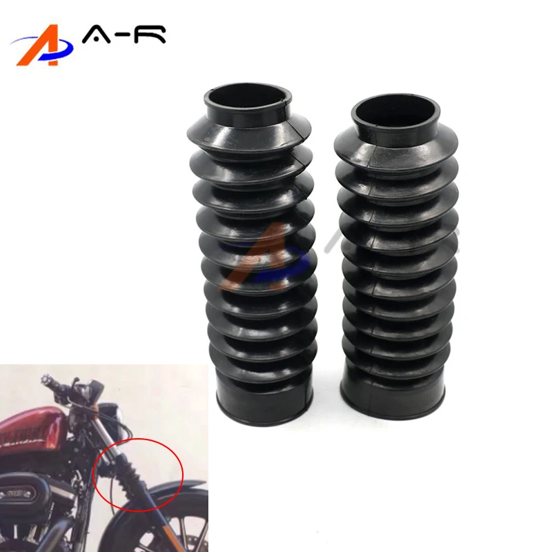 

49MM Rubber Front Fork Cover Gaiters Gators Boots Shock Guard Protector for Harley Dyna Wide Glide FXDWG 2007 2008 2010 2011