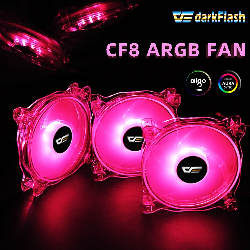 Darkflash CF8PRO настольный компьютер PC чехол вентилятор RGB 120 мм Радуга обесцвечивание