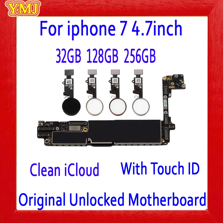 Kup 32gb 128gb 256gb Dla Iphone 7 4.7 Cala Płyta Główna Z Touch ID/bez Touch ID 100% Oryginalny Odblokowany Dla Iphone 7 Logic Board