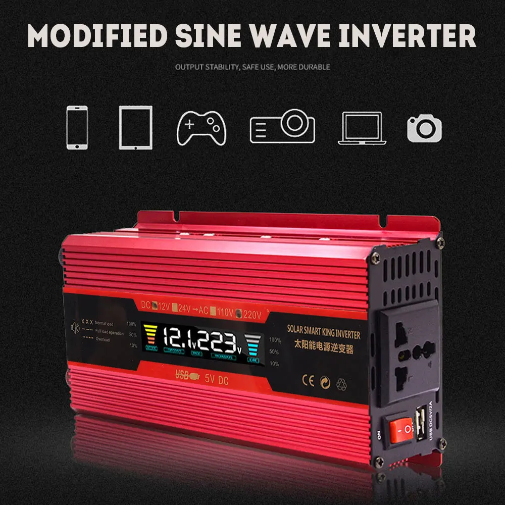 

Автомобильный инвертор напряжения, синусоидальный сигнал, 12 В постоянного тока в 220 В/2000 В переменного тока, 1400 Вт/Вт, трансформатор напряжен...