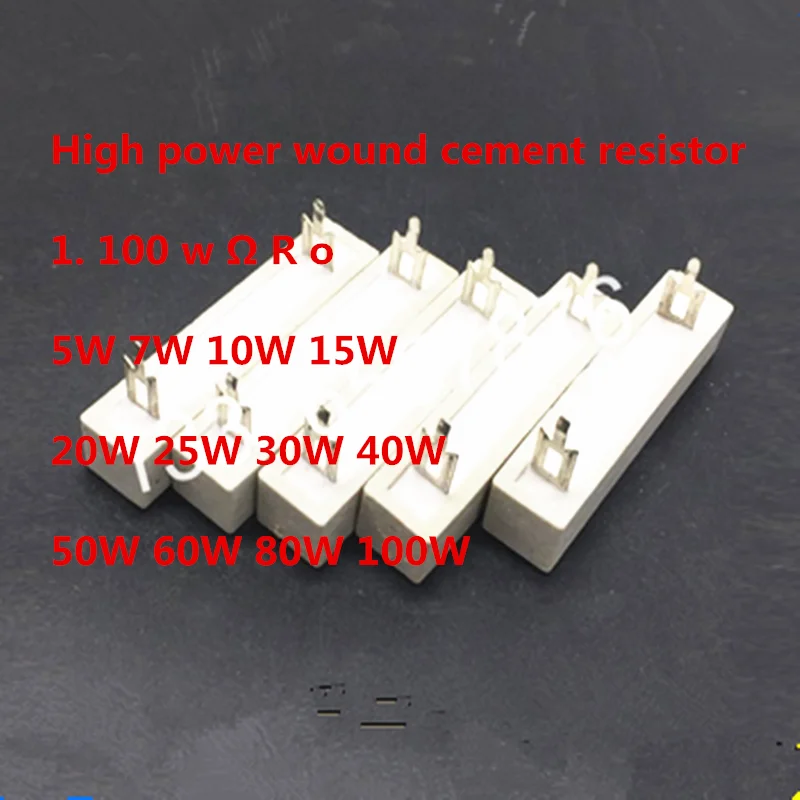 

10PCS High power winding cement resistance 5W 7W 10W 15W 20W 25W 30W 40W 50W 60W 80W 100W 1.ΩR Ou