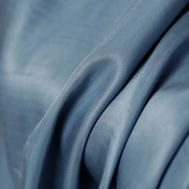 Ткань 190 г/м 130 см ширина туман синий мягкий гладкий Cupro материалы для одежды Весна