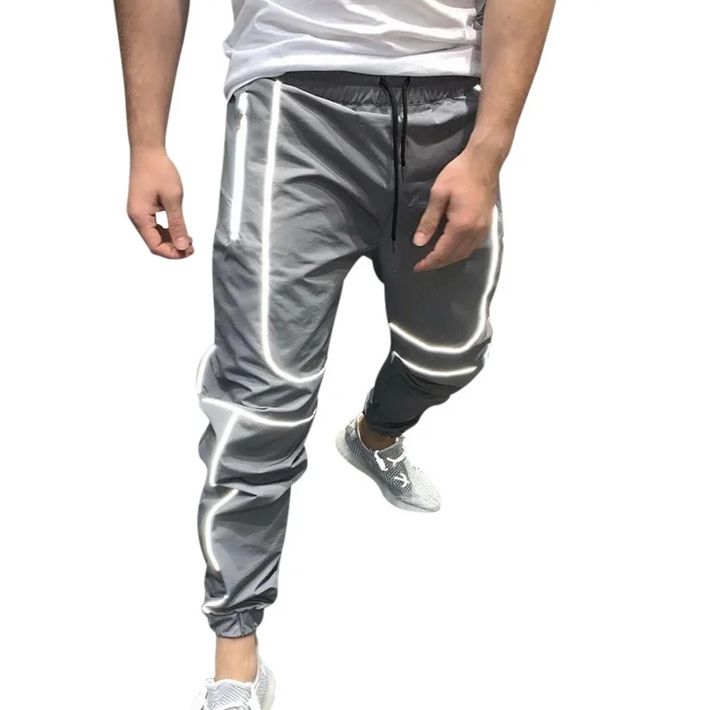 NEW Reflective Pants Streetwear Fitness Men Hip Hop Sweatpants Mens Casual Joggers Unisex Harajuku | Мужская одежда