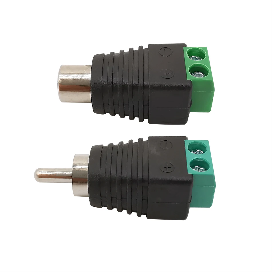 

2Pcs RCA 2 Poles Male Female Wire Cable Connector Audio Connector Professional RCA to Terminal Block Adapter RCA Connector