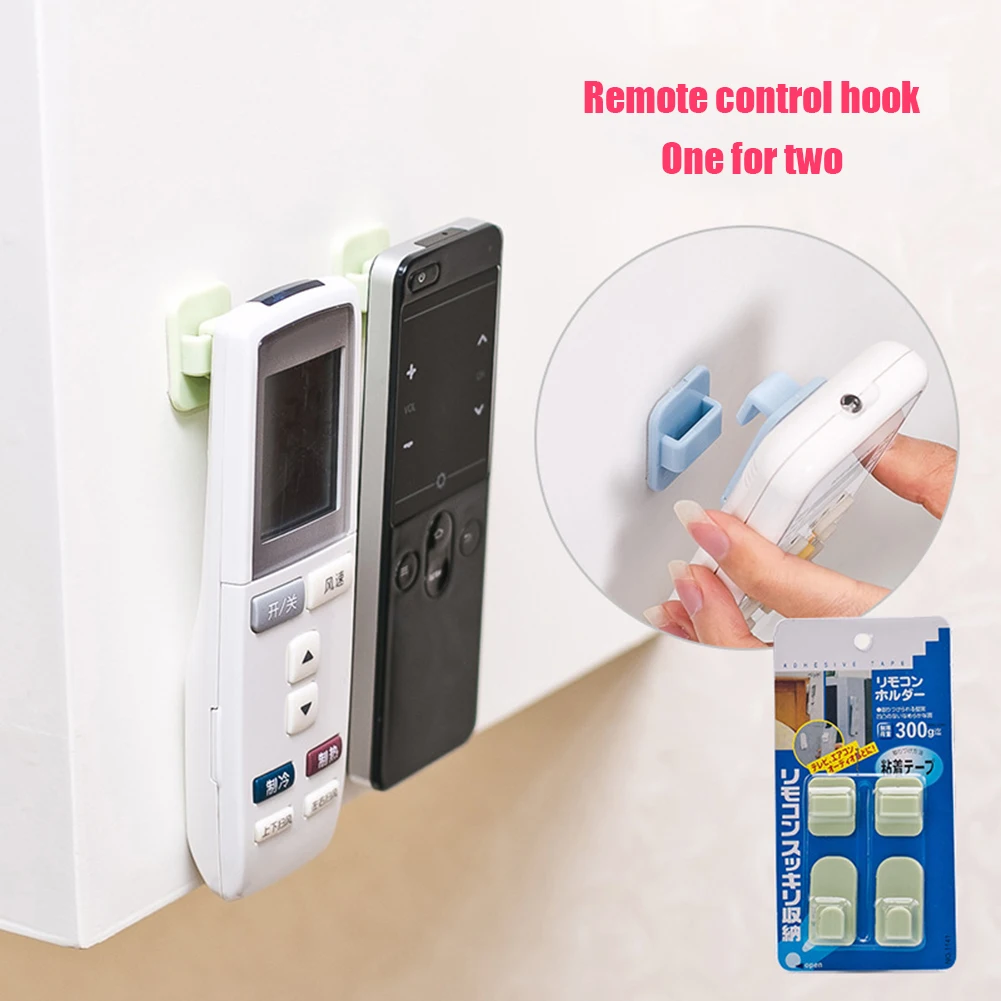 

4pcs/set Plastic Remote Control Sticky Hooks Self Adhesive Wall Storage Hanger Ties Bag Hanger Hanging Racks