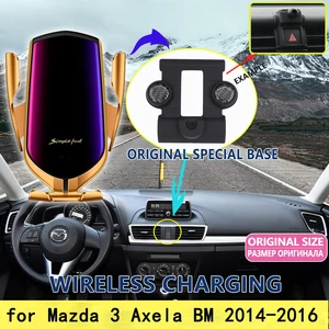 Мобильный телефон держатель для Mazda 3 Axela BM 2014 2015 2016 беспроводной зарядный телефонный Кронштейн Поддержка аксессуары для iPhone 6 7 8