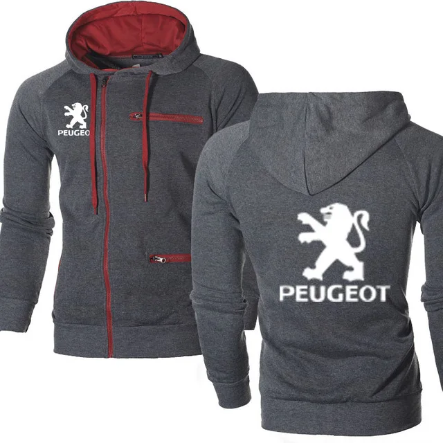 Мужская толстовка с капюшоном Весенняя Толстовка для Пежо логотипом автомобиля