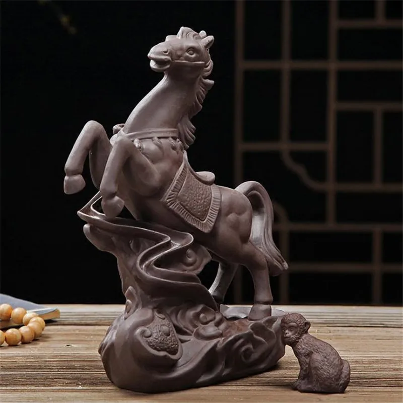 Большой размер Стоящая Лошадь обезьяна задний поток благовония горелка ручной