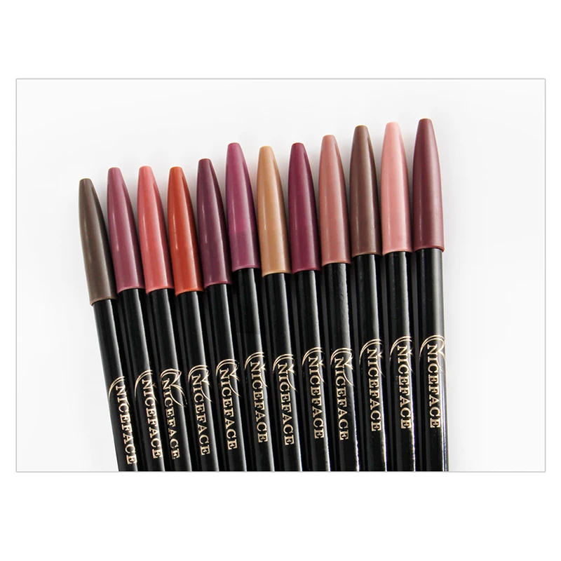12 Colors Hot Matte Lip Liner lipstick Pen Long Lasting Lipliner Pigments Waterproof no blooming Smooth Makeup карандаш для губ