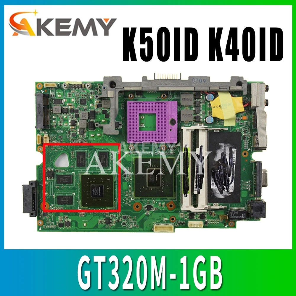 

K40ID Laptop motherboard for ASUS K50ID K40IE K50IE original mainboard DDR3-RAM GT320M-1GB