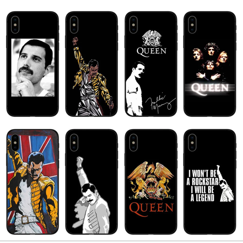 Чехол для Телефона iPhone X XR XS Max 8 8Plus 7 7Plus 6 6S Plus 5S SE Freddie Mercury Queen band Мягкий силиконовый