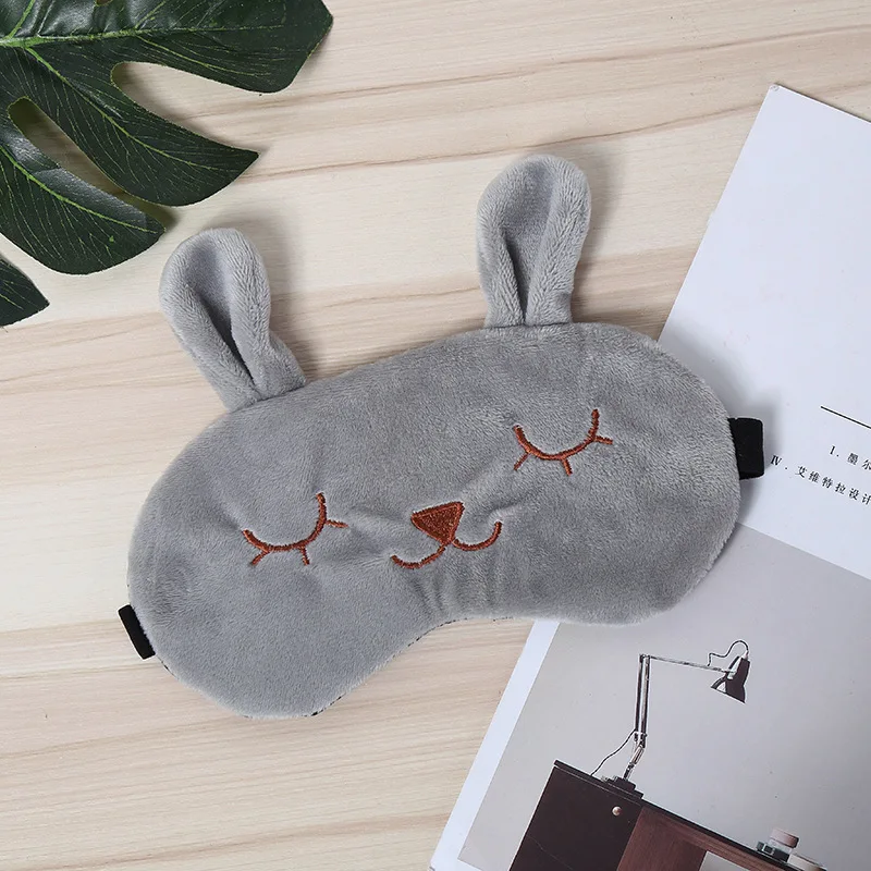 Мягкая мультяшная маска для глаз в виде животных путешествий обеда кролика