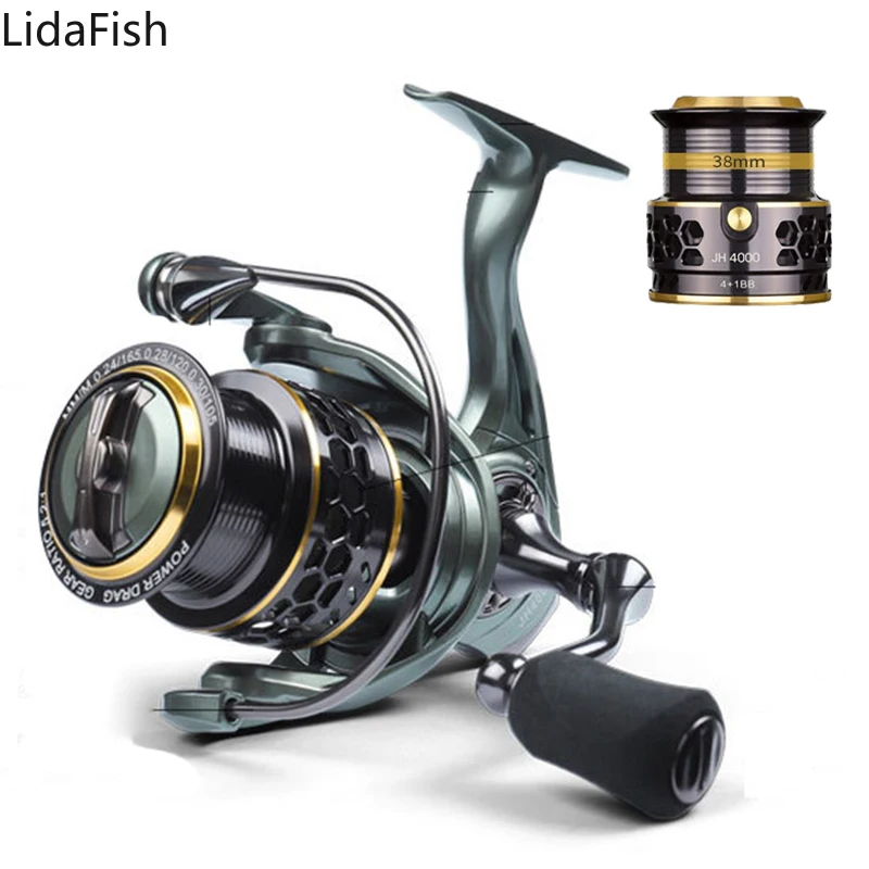 

Lidafish 2023 Metal Spool Spinning Fishing Reels With Spare Spool 8KGkg Max Drag 5.2:1 High Speed Carp Saltwater Reel