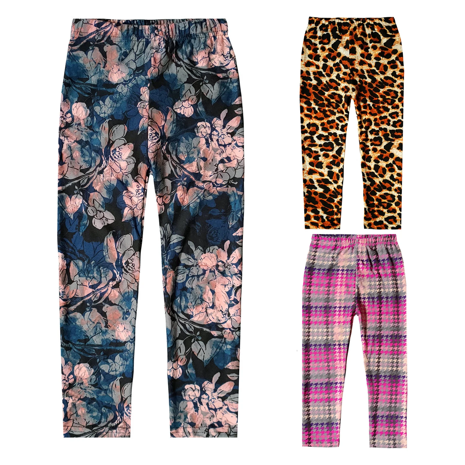 

Printed Flowers Girls Leggings Spring Summer Slim Stretch Children Kids Pants Girl Outfits Clothing