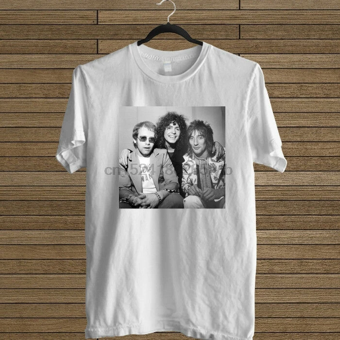 Белая футболка Elton John Mark Bolan Rod Stewart | Мужская одежда