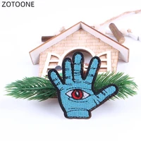 zotoone hand patch for embroidery iron on gesture patches applications for clothing kids diy badge t shirt jeans stickers g