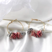 hpxmas bohemian colorful petal circle earring for women brincos 2019 boucle brincos fabric flower drop earrings jewelry